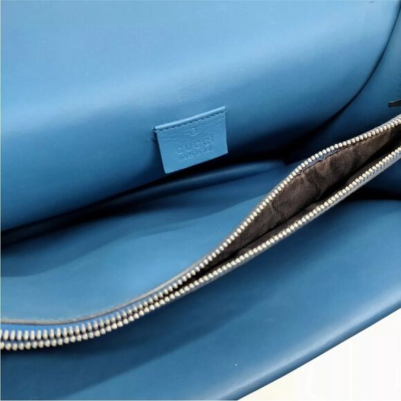 Auth Gucci Cerulean Blue Suede Dionysus Shoulder Bag Medium - Picture 8 of 9